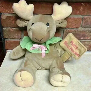 Merry Chris Moose! Plush 2001 Enesco Precious Moments 15" Christmas/Holidays